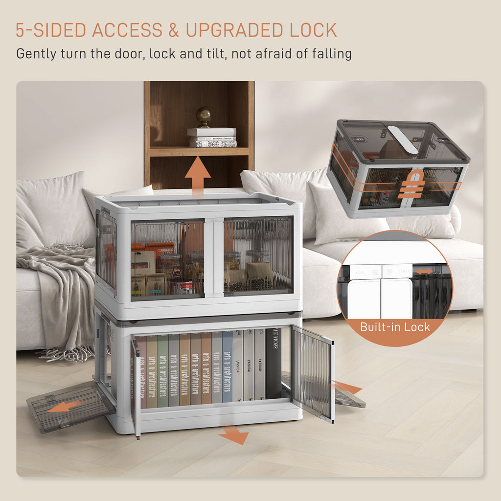 Collapsible Stackable Storage Bins with Wheels