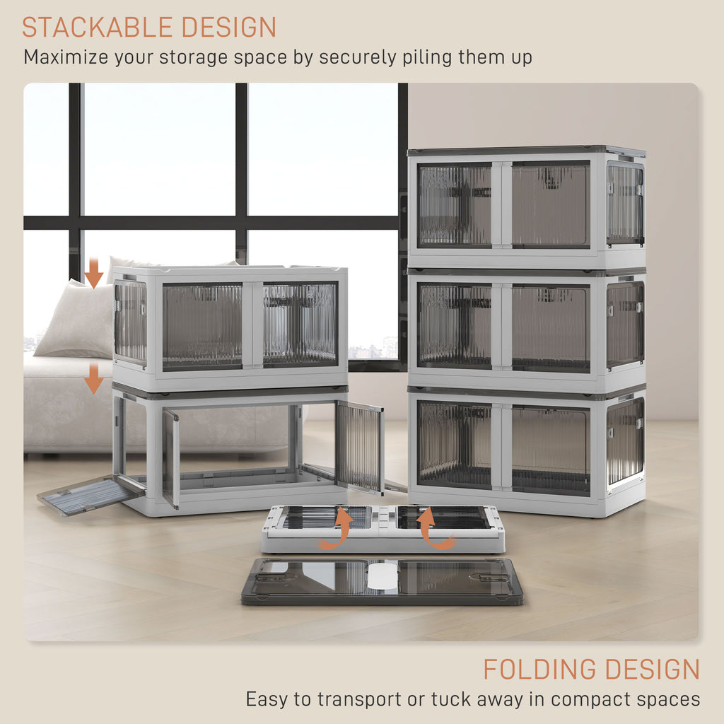 Collapsible Stackable Storage Bins with Wheels
