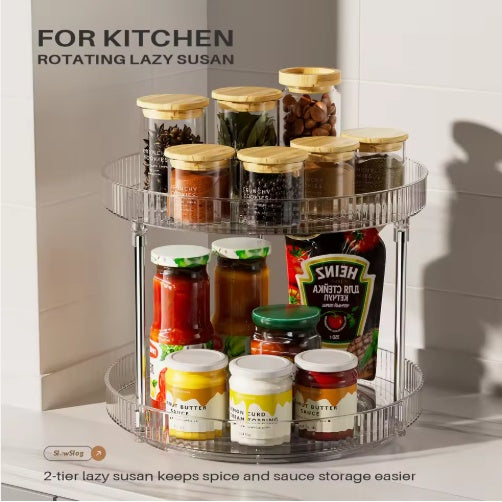 360 Degree Rotating Double-Layer Spice Rack
