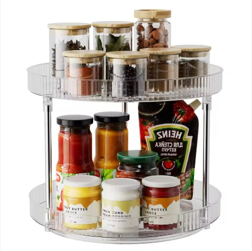 360 Degree Rotating Double-Layer Spice Rack