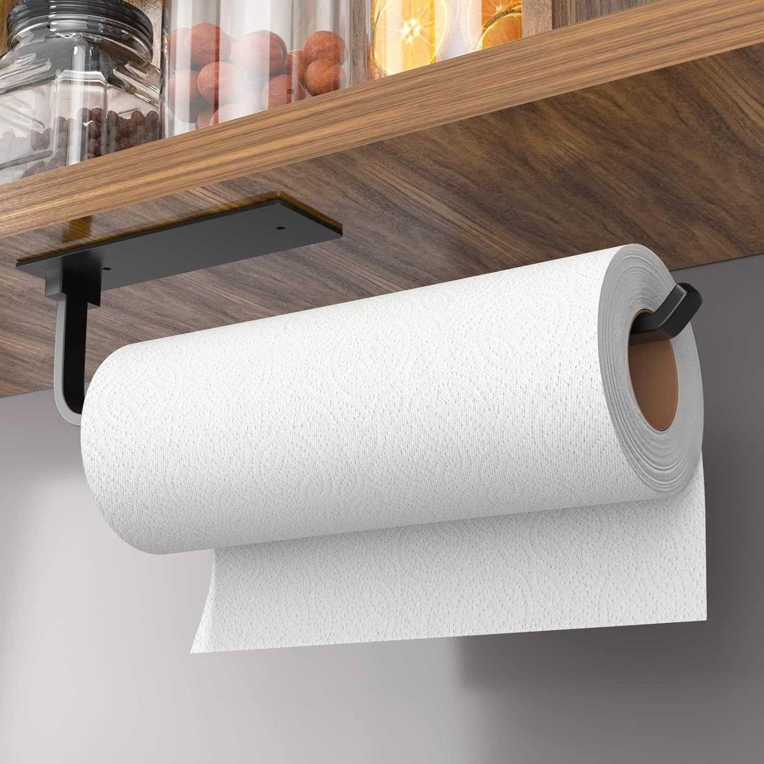 Punch-free Kitchen Tissue Cabinet Roll Holder Wall-mounted Towel Rack